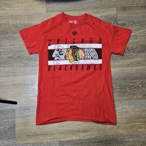 NHL Red Chicago Blackhawks Short Sleeve Tee Hockey